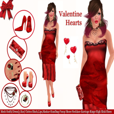 Female Dress - Valentine Hearts[Slink Shoes]